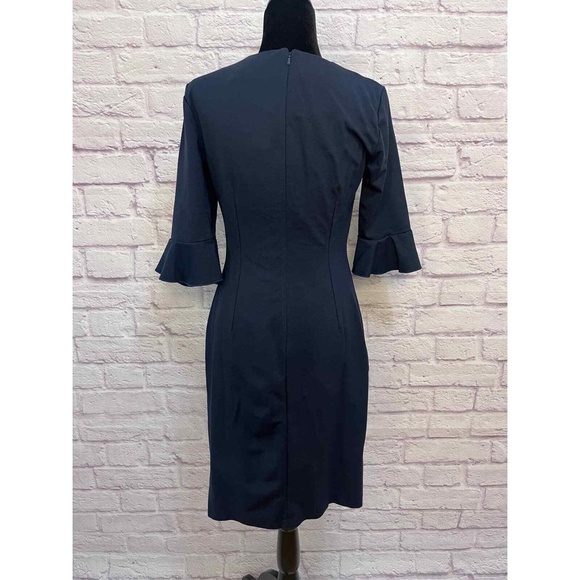 Like New! Banana Republic LS sheath fitted beautiful dark grey dress sz … - Picture 4 of 5